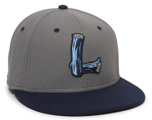 Outdoor Cap Cage Mesh Proflex in Graphite and Navy with Embroidery Design, Front View