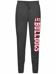 Badger Women's Athletic Fleece Jogger Pant front view in Charcoal with design