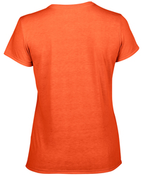 Gildan Women's Performance Tee back view in Orange