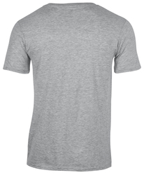 Back view of Gildan Softstyle V-Neck Tee in Sport Grey