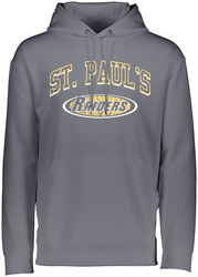 Augusta Youth Wicking Fleece Hood front view in Graphite with Screen Print Design