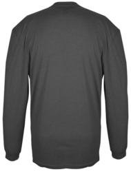 Badger Long Sleeve Tri-Blend Tee back view in Graphite Heather