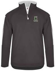 Badger Sideline Fleece 1/4 Zip front view in Graphite with design