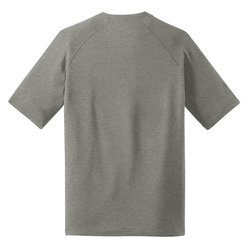 Sport Tek Ultimate Performance Crew front view in Heather Grey, Back View