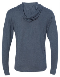 Next Level Tri Blend Long Sleeve Hood in Indigo, Back View