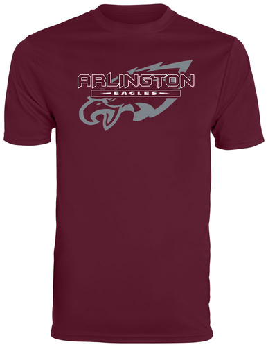 Custom Screen Printed Augusta Wicking Short Sleeve Tee in Maroon