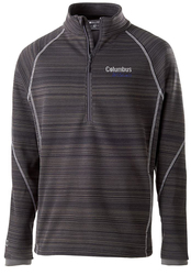 Holloway Men's Deviate 1/2 Zip Pullover, Front View in Carbon with Design