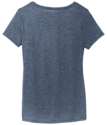 District Made Women's Perfect Tri V-Neck Tee back view in Navy