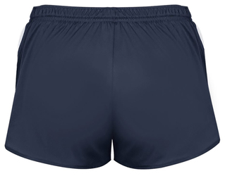 Badger Women's Stride Short back view in Navy and White