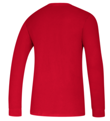 adidas Youth Amplifier Long Sleeve Tee in Power Red, Back View