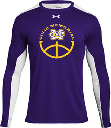Under Armour Trifecta Basketball Shooter Shirt front view in Purple with Custom team design