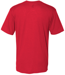 Badger Tri-Blend Tee back view in Red