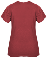 Badger Women's Tri-Blend Tee back view in Red Heather