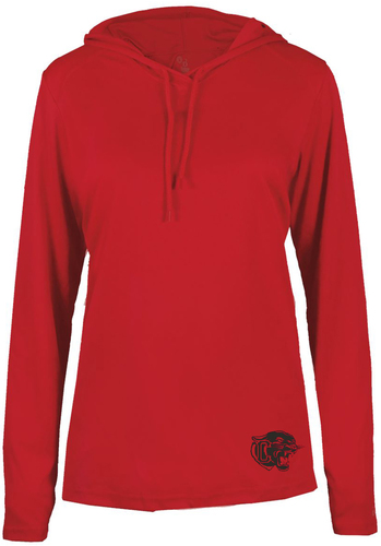 Badger Women's B-Core Long Sleeve Hood Tee, Front View