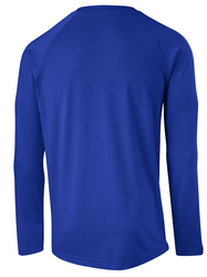 Sport Tek Long Sleeve Ultimate Performance Crew in True Royal, Back View