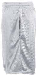 Badger 9&quot; Mesh Short with Pockets in white, side view