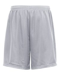 Badger 9&quot; Mesh Short with Pockets in white, back view