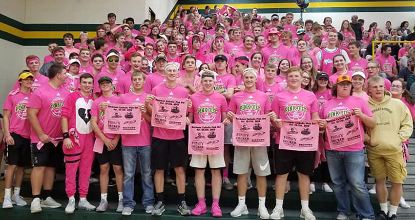 Read article titled Beckman Catholic H.S. Pink Out! 2019